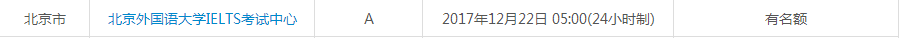 雅思考試報名時間及考點