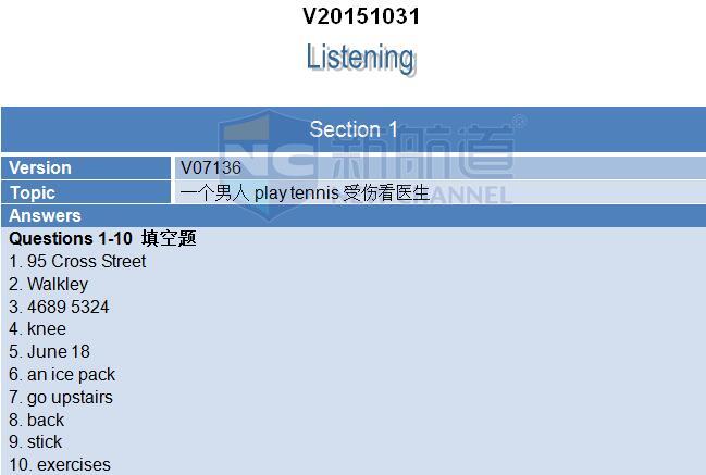 A類：2015年10月31日雅思機經回憶及真題解析